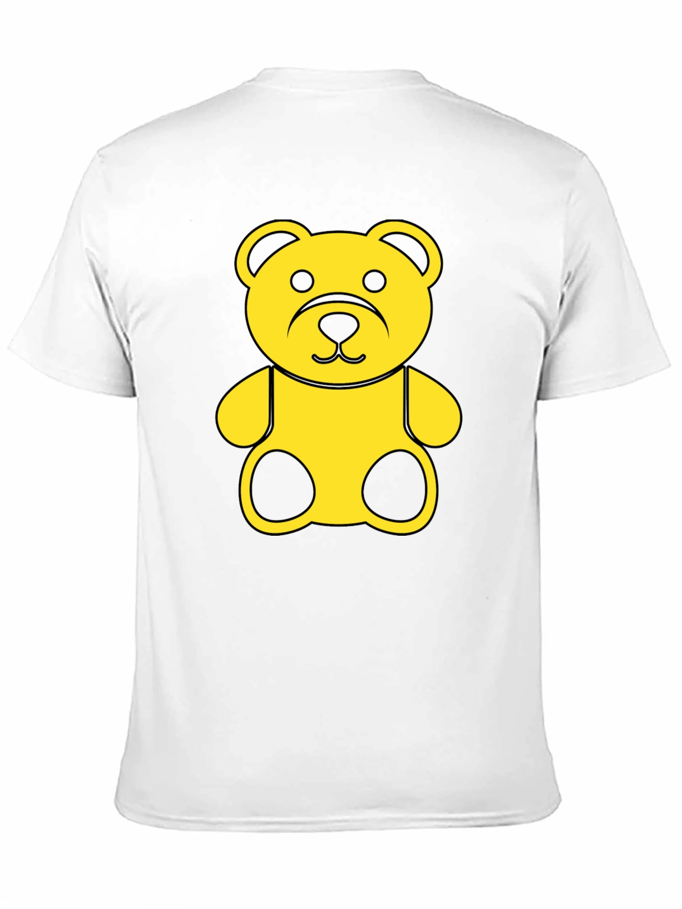 Black Tee with Yellow Teddy Bear Graphic