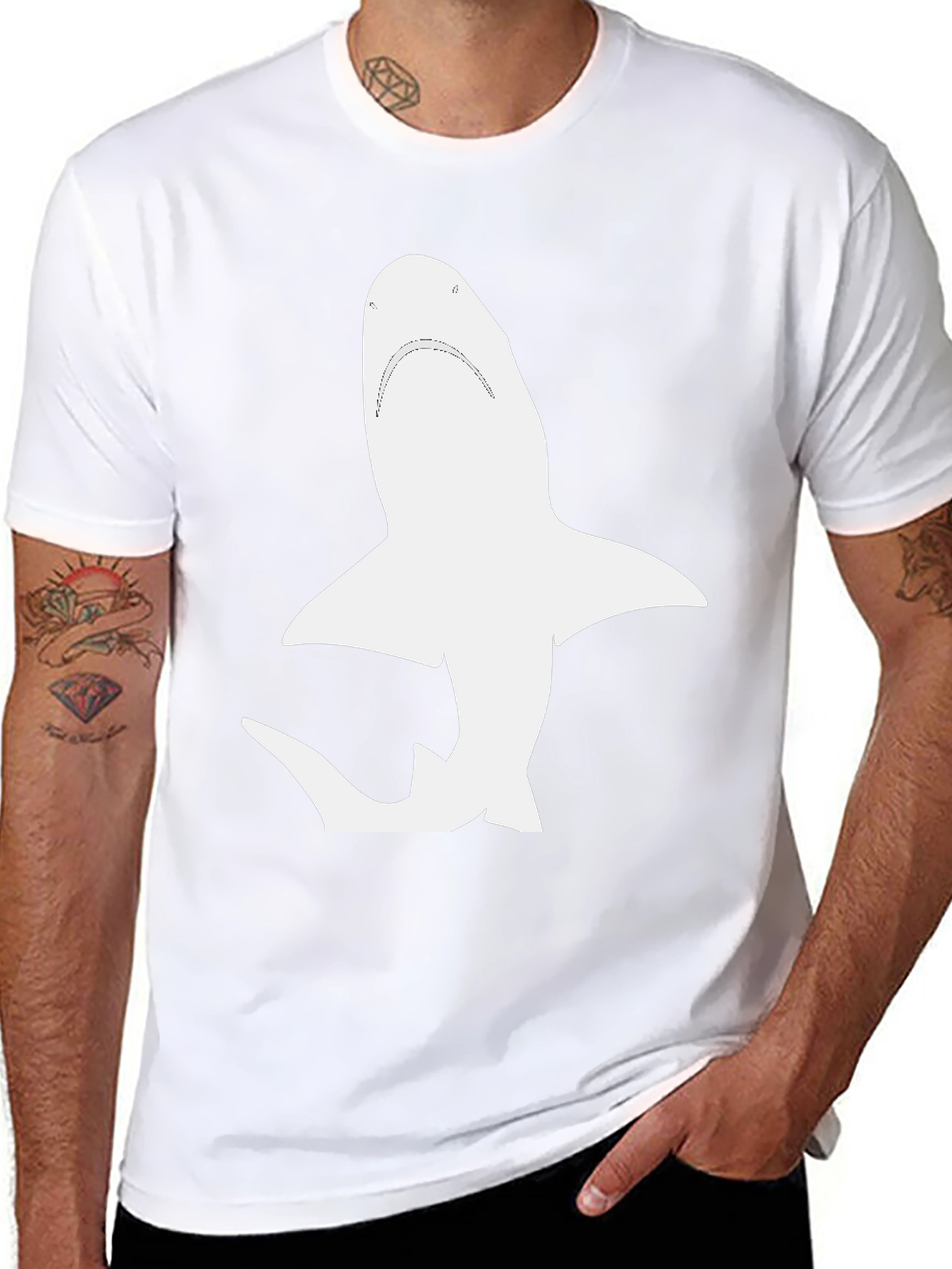 Shark Graphic Black T-Shirt - Mens Casual Wear