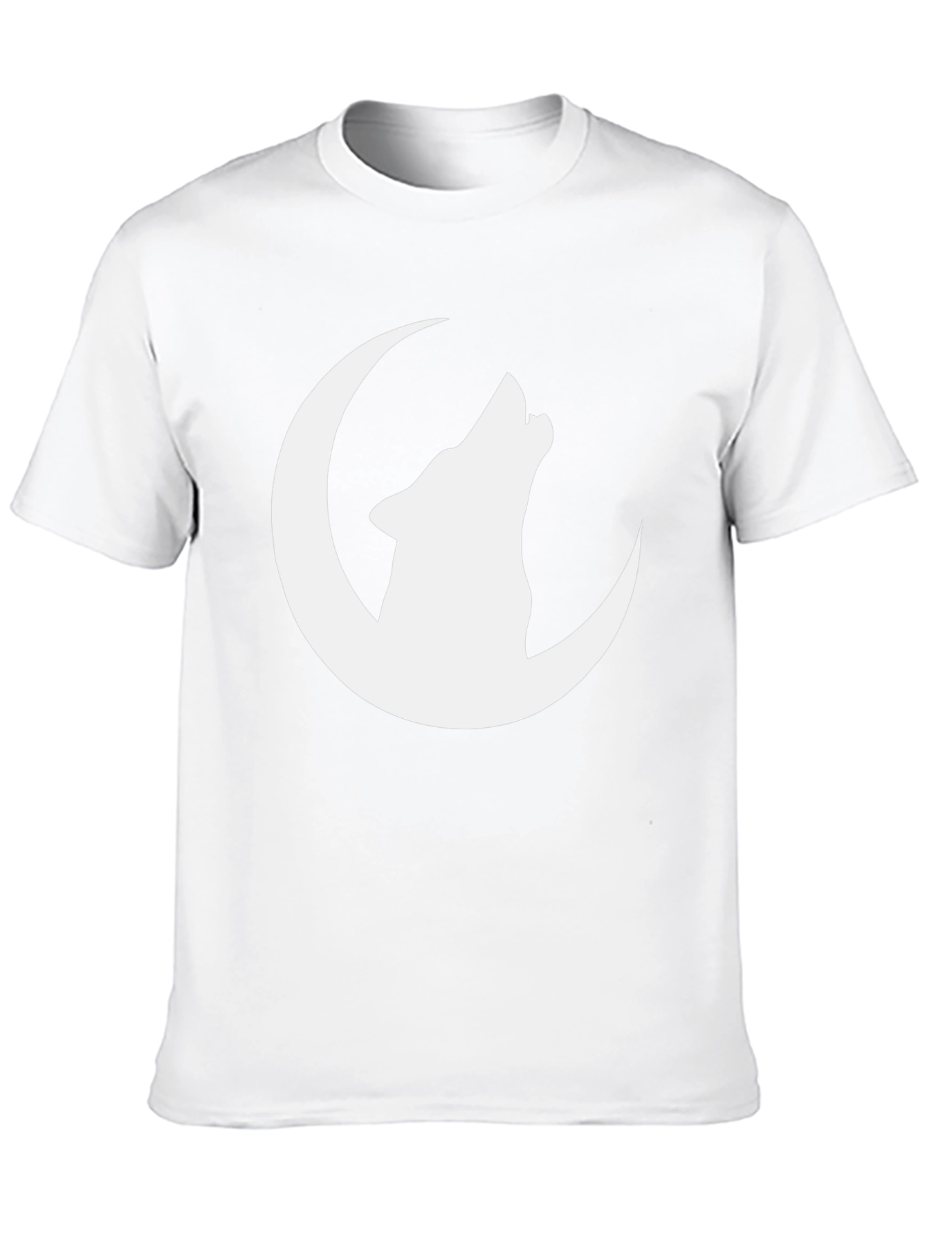 Wolf Howling at Moon Graphic T-Shirt - Black