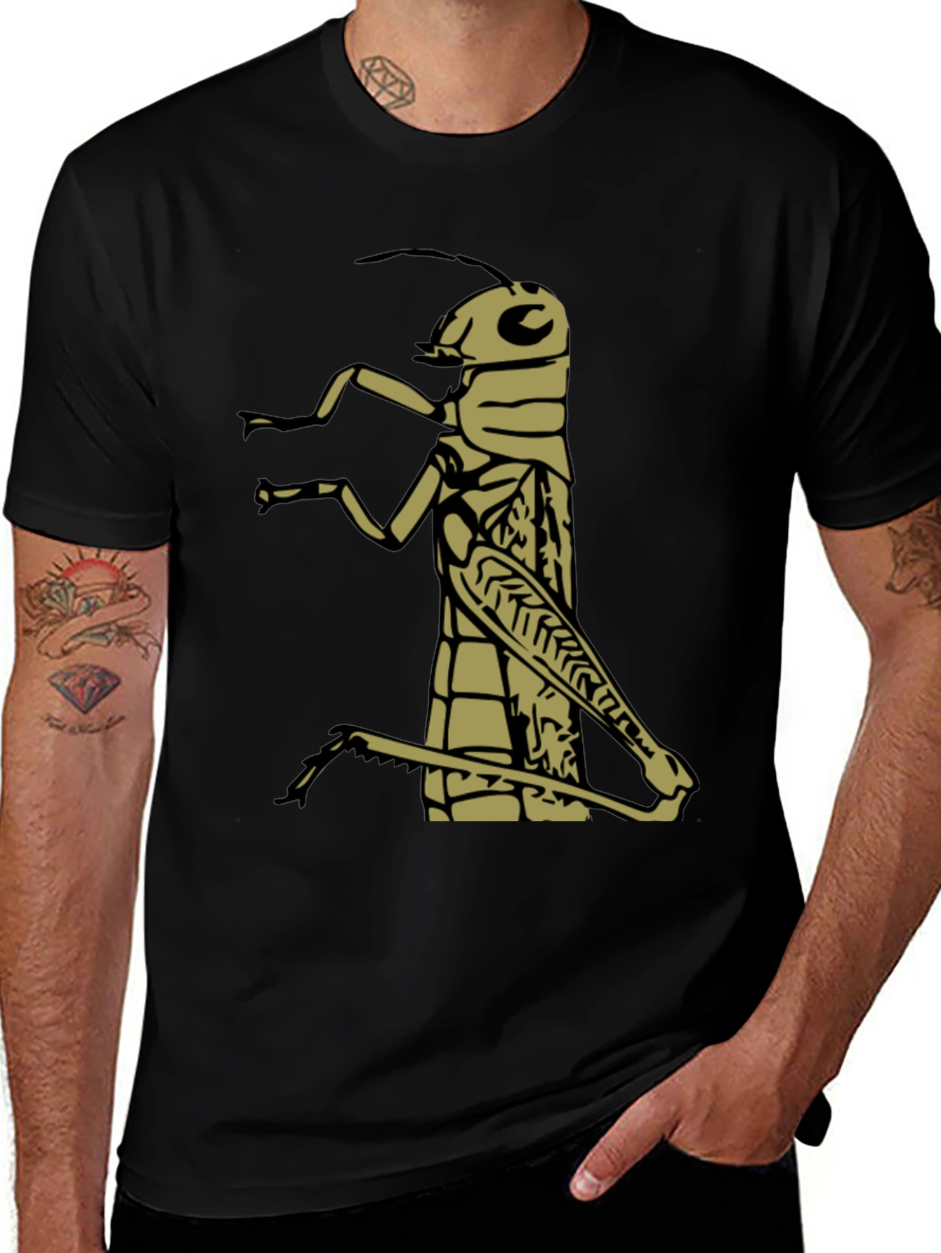 Grasshopper Graphic Tee - Cool Insect Design!