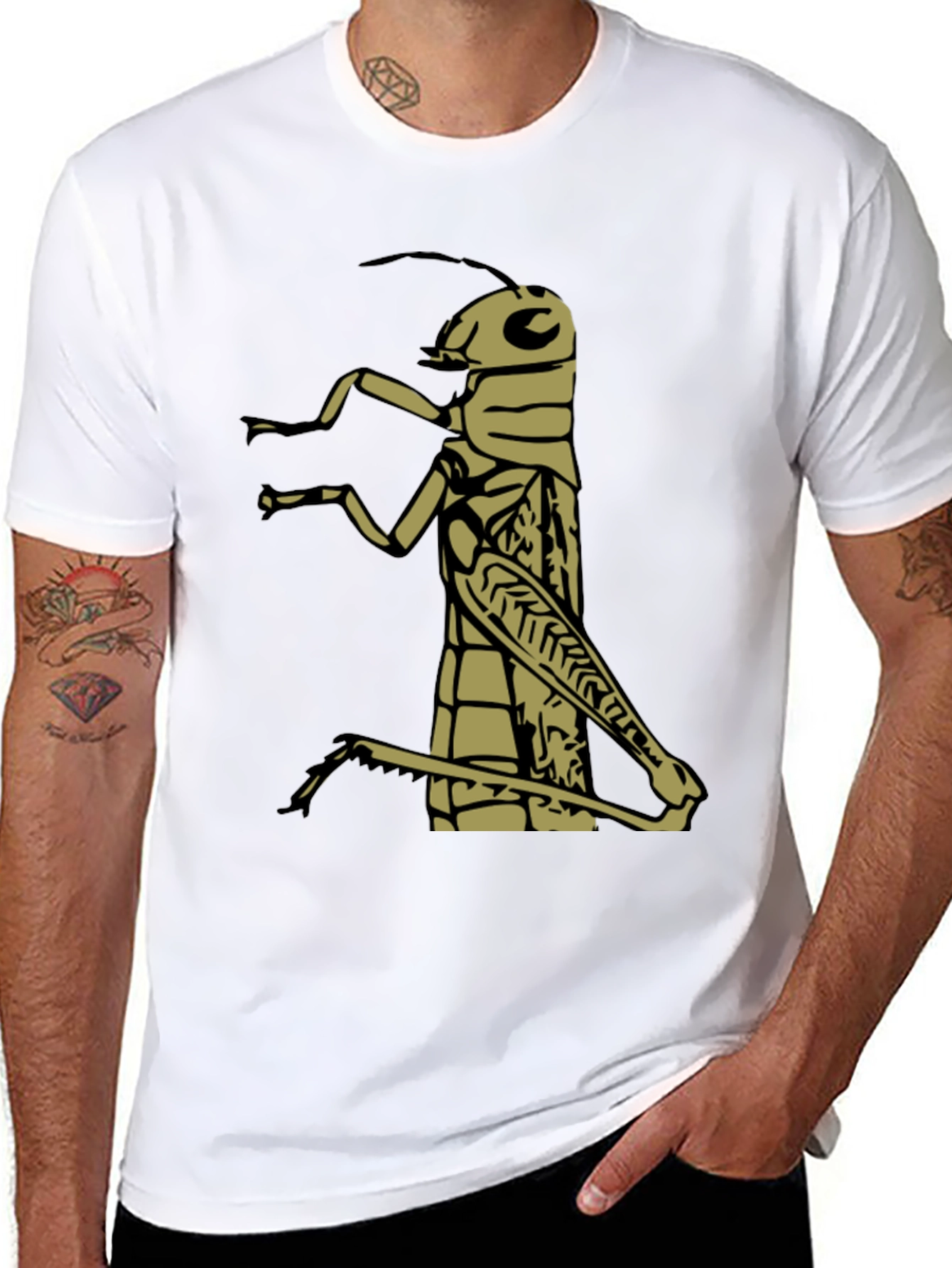 Grasshopper Graphic Tee - Cool Insect Design!