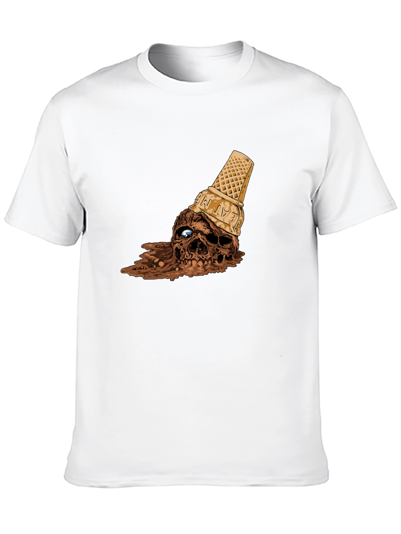 Melting Skull Ice Cream Cone Graphic Tee
