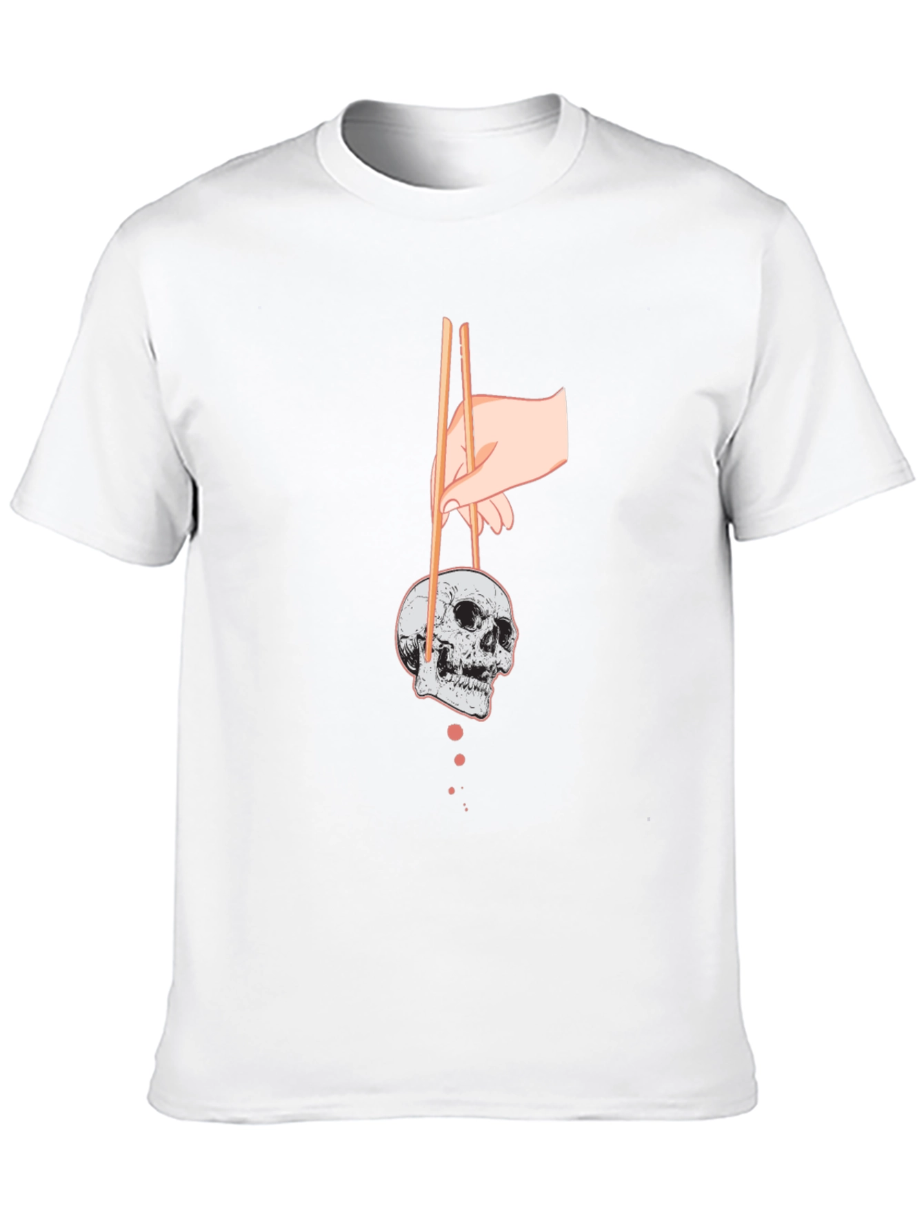 Skull Chopsticks Graphic Tee - Edgy Streetwear