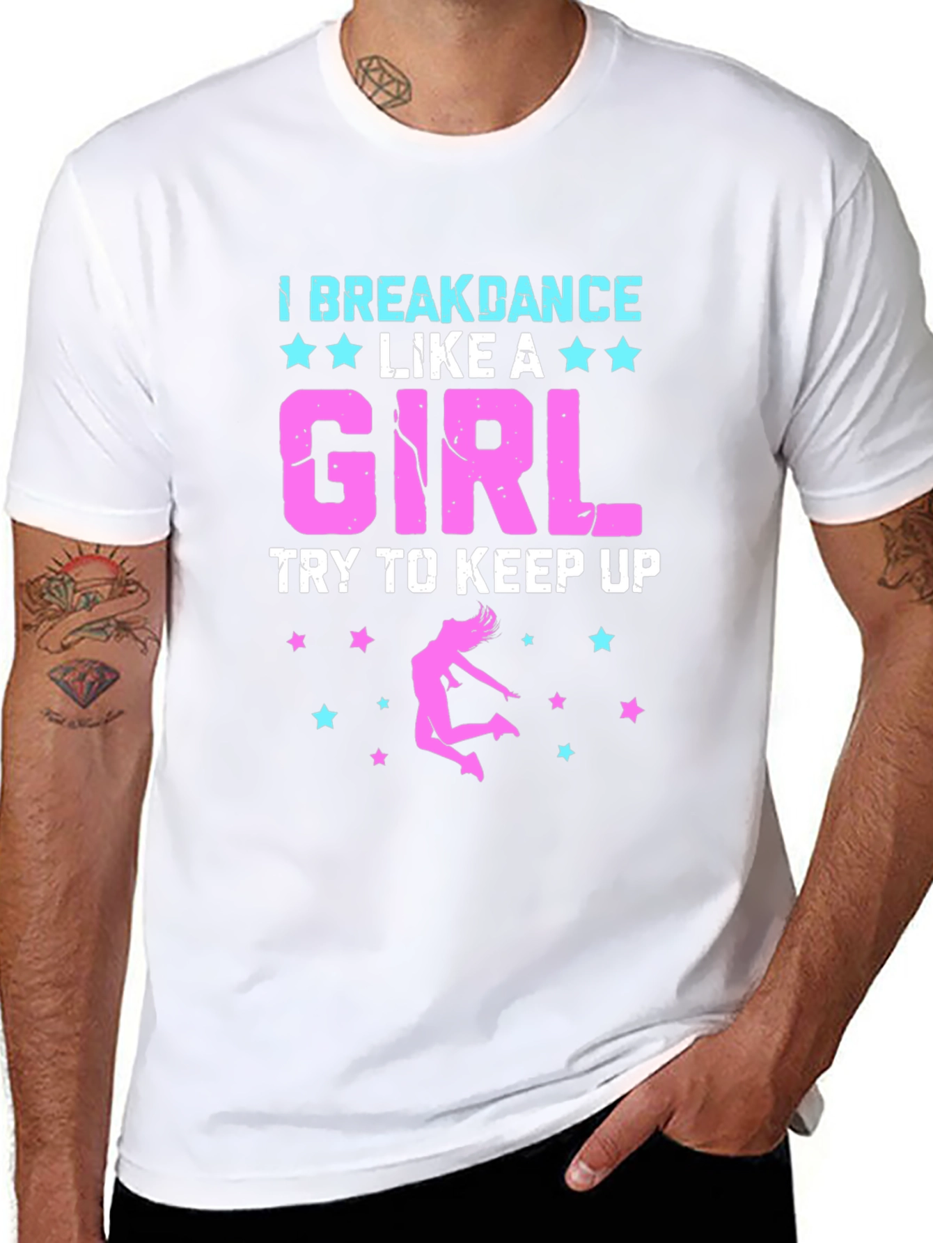 I Breakdance Like A Girl Black Graphic Tee