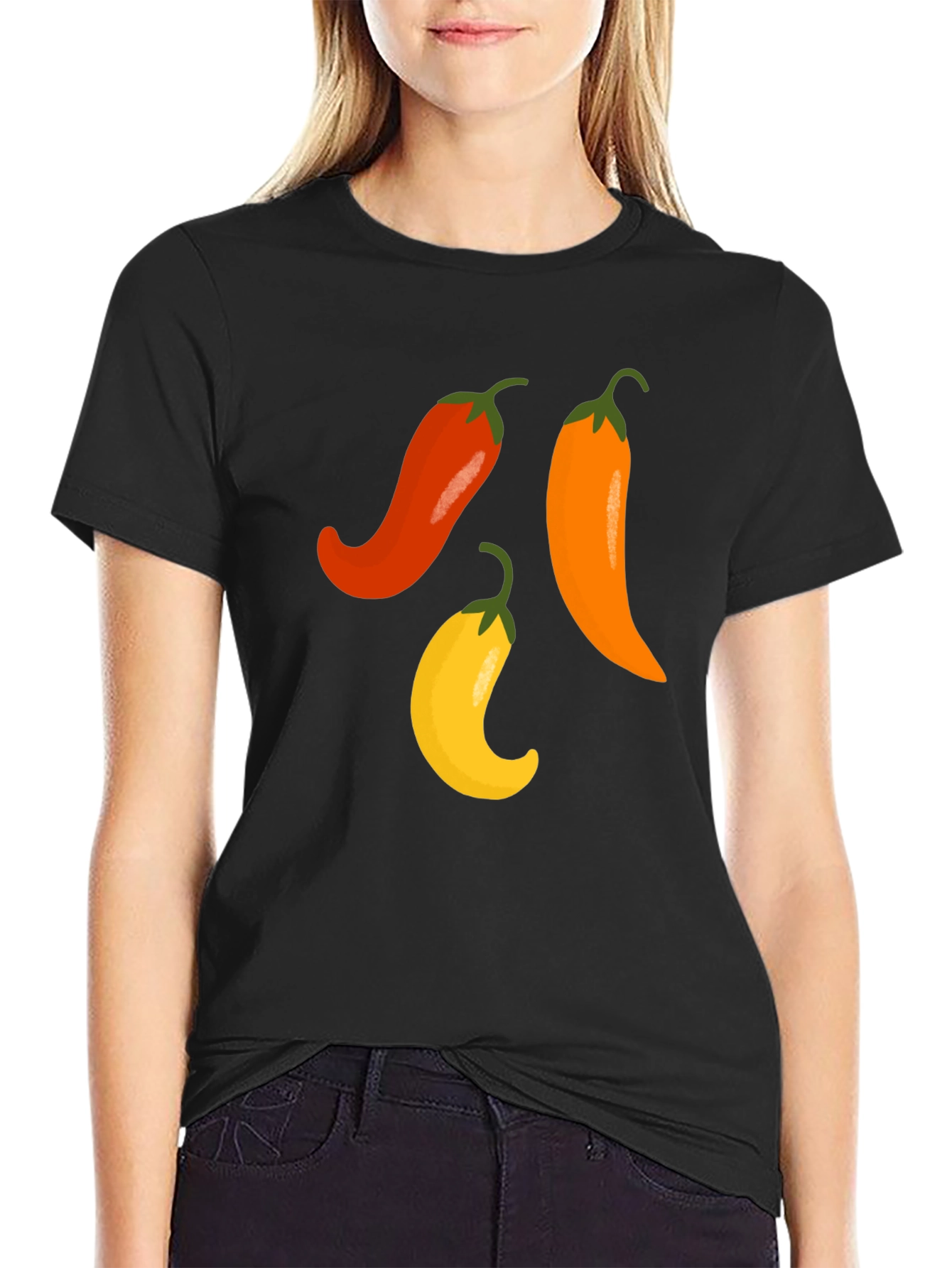 Spicy Chili Pepper Graphic Tee - Black T-Shirt