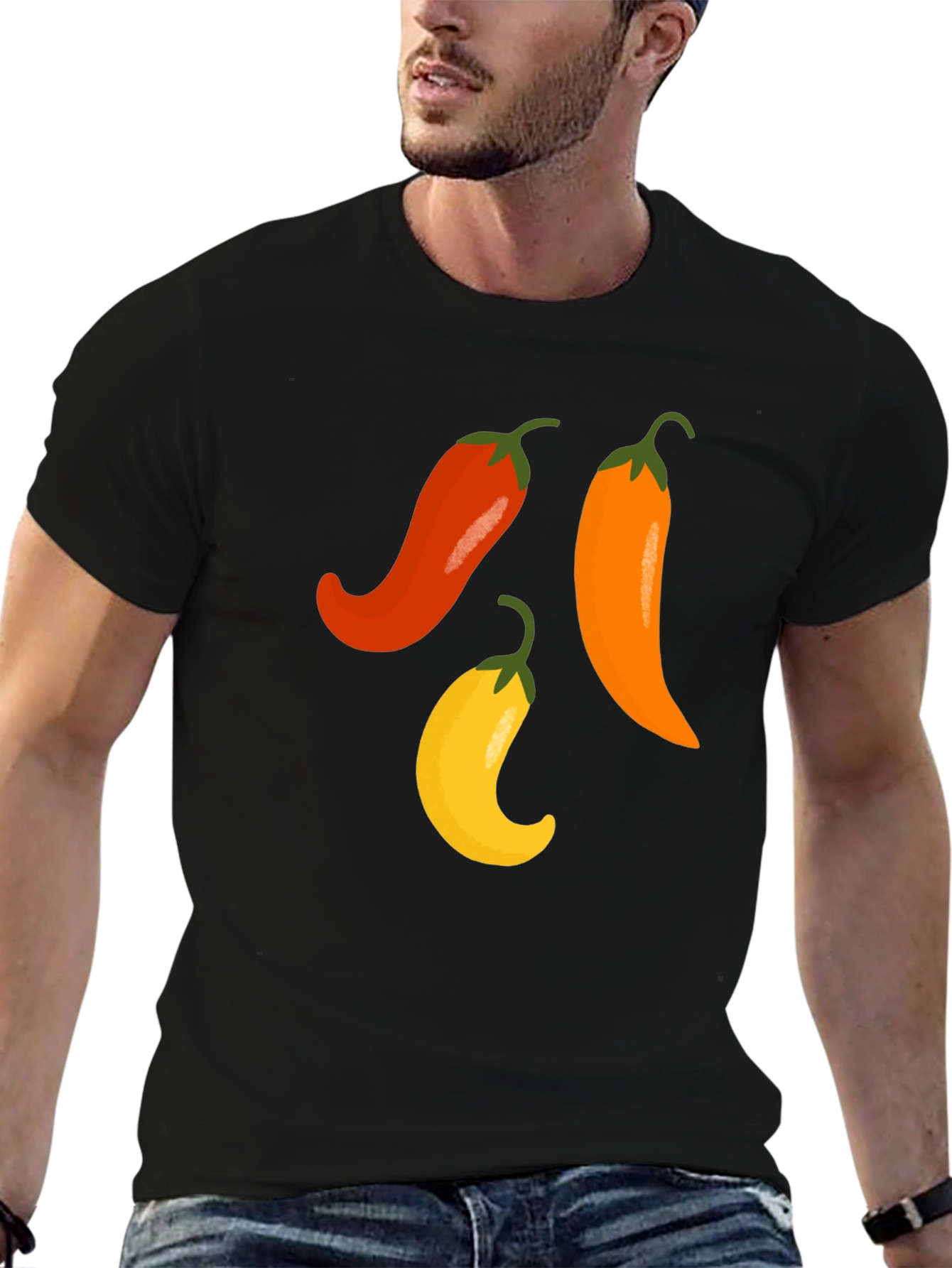 Spicy Chili Pepper Graphic Tee - Black T-Shirt