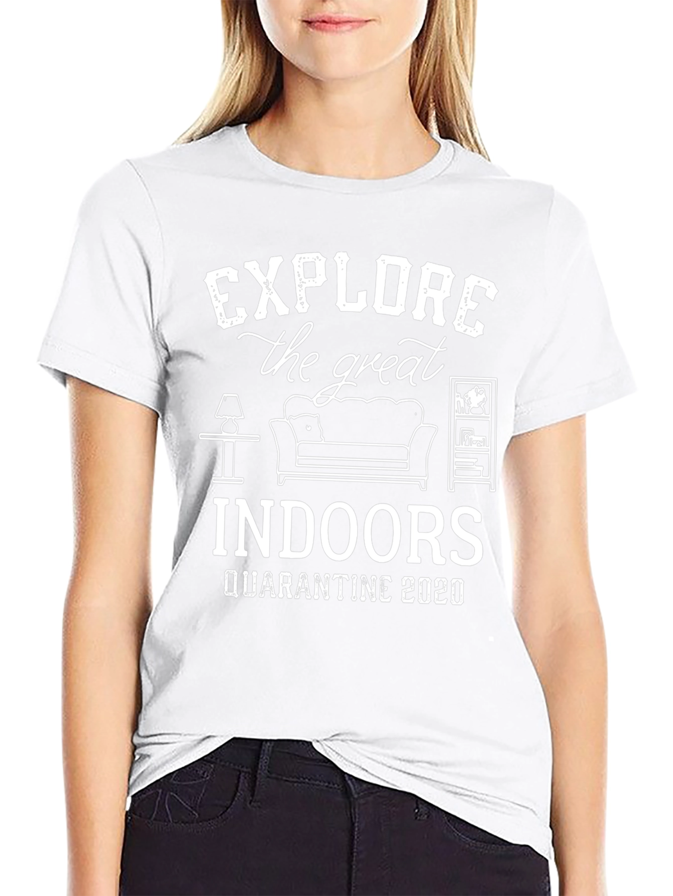 Explore Indoors Quarantine 2020 Black T-Shirt