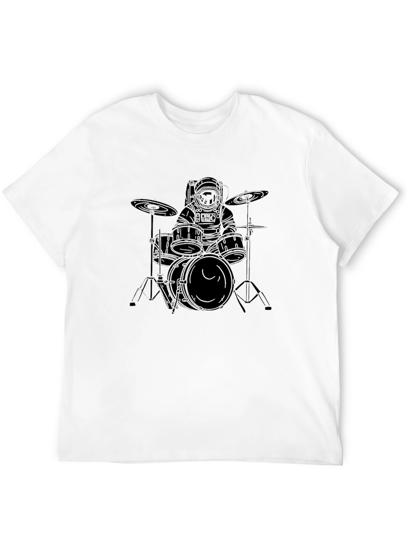 Astronaut Drummer Graphic T-Shirt