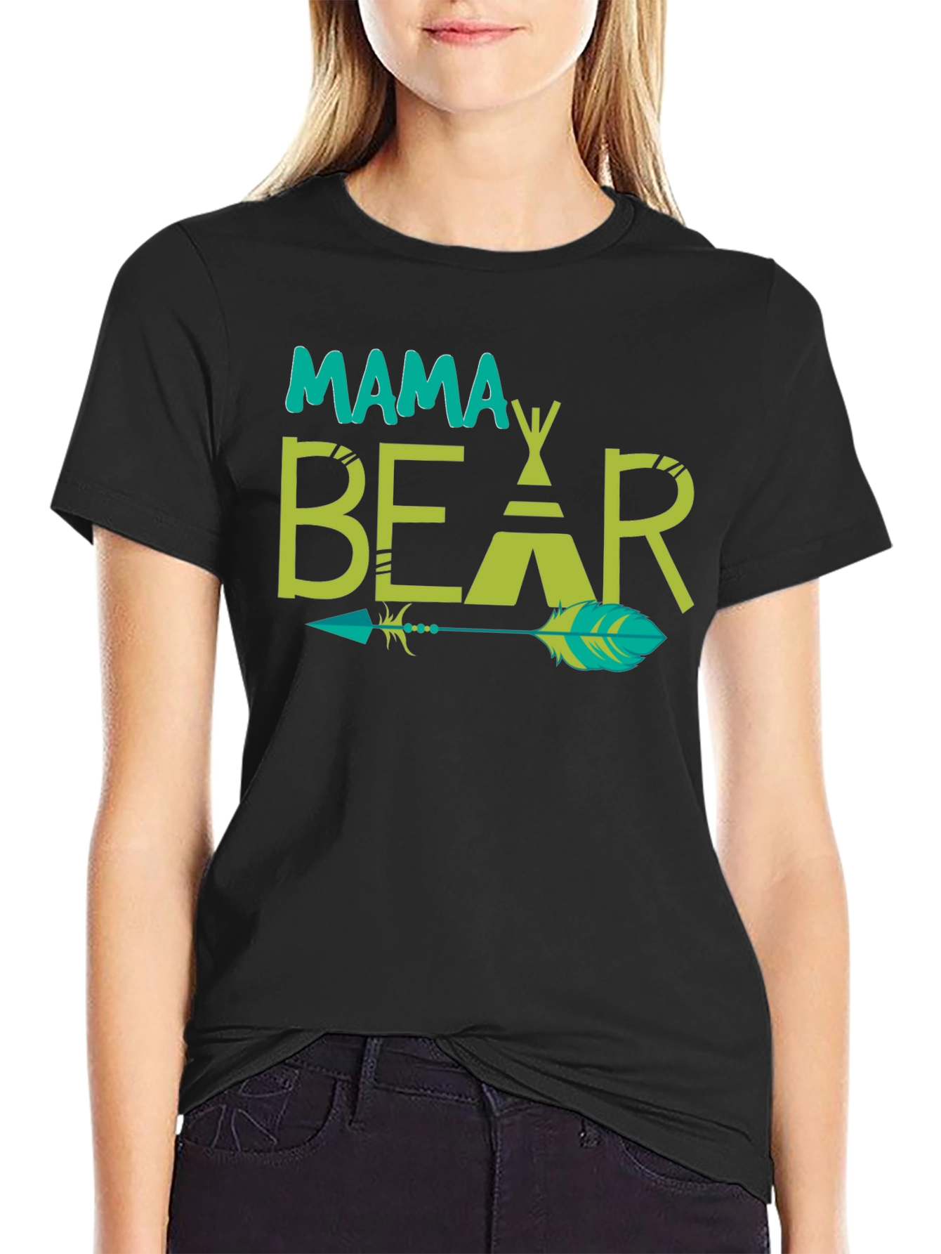 Mama Bear Tee - Graphic Print Arrow Design