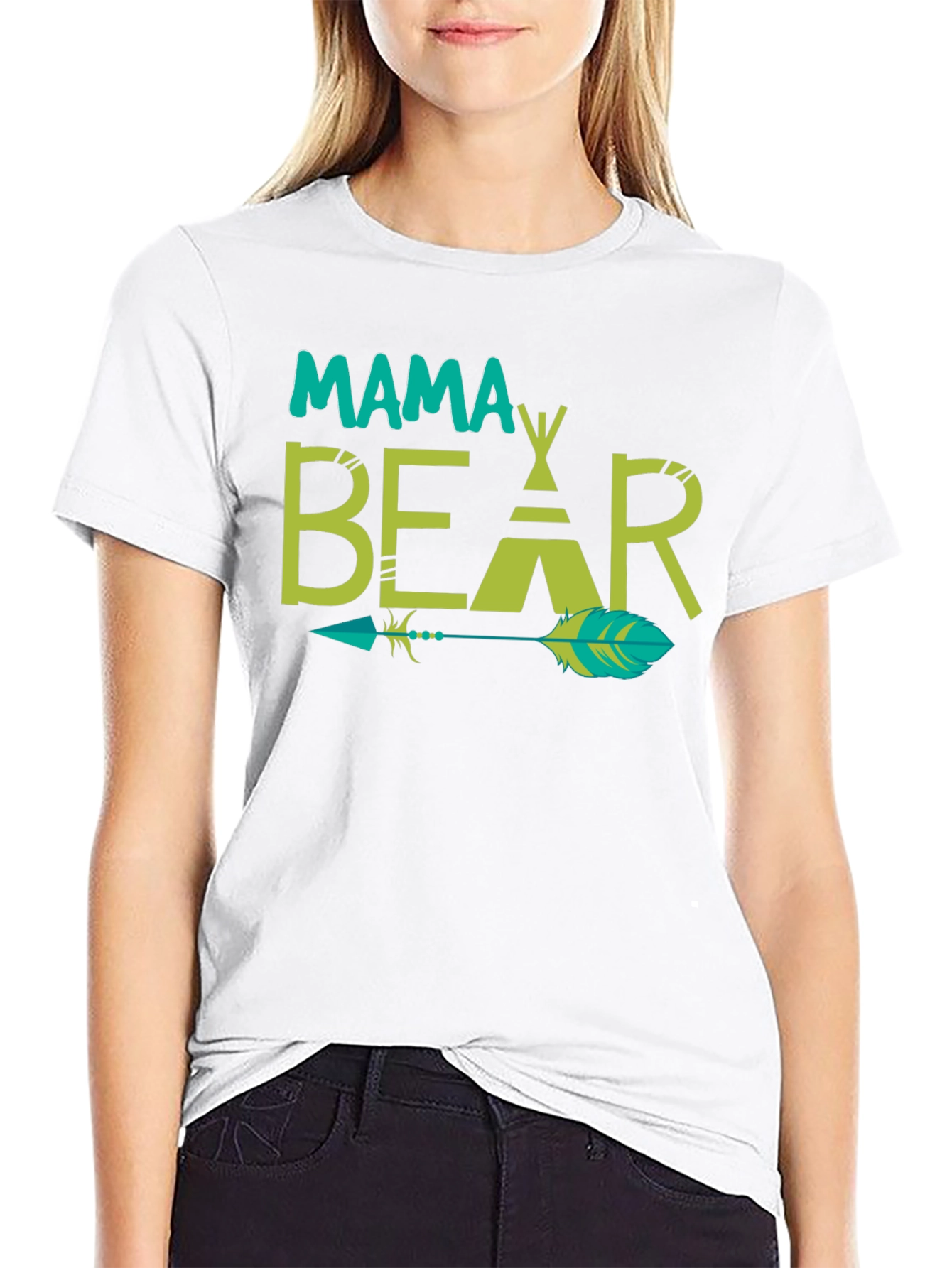 Mama Bear Tee - Graphic Print Arrow Design