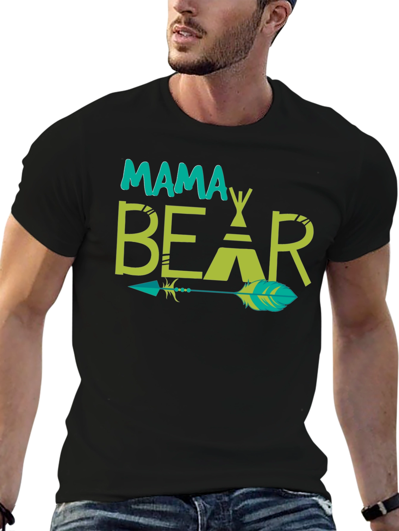 Mama Bear Tee - Graphic Print Arrow Design