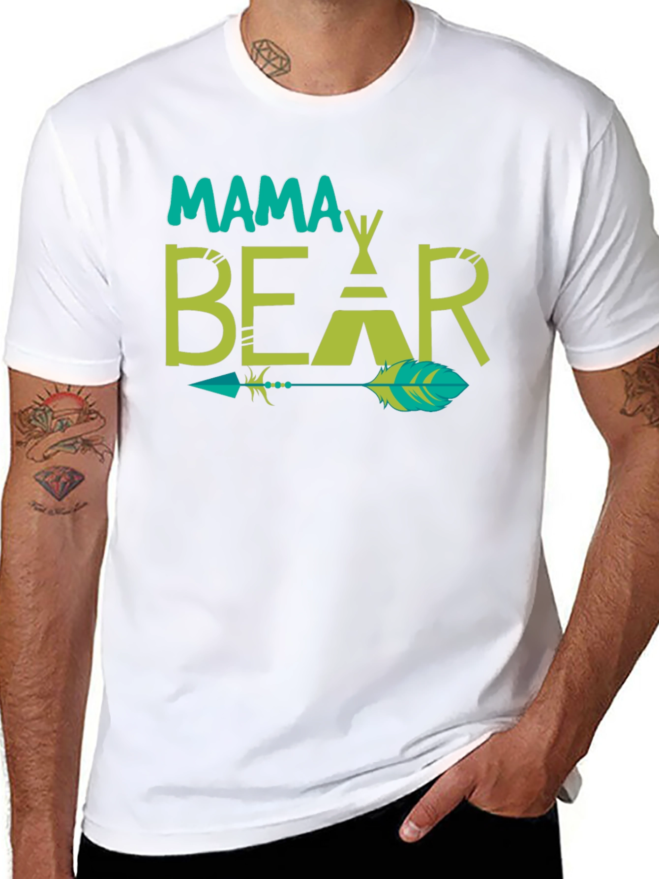 Mama Bear Tee - Graphic Print Arrow Design