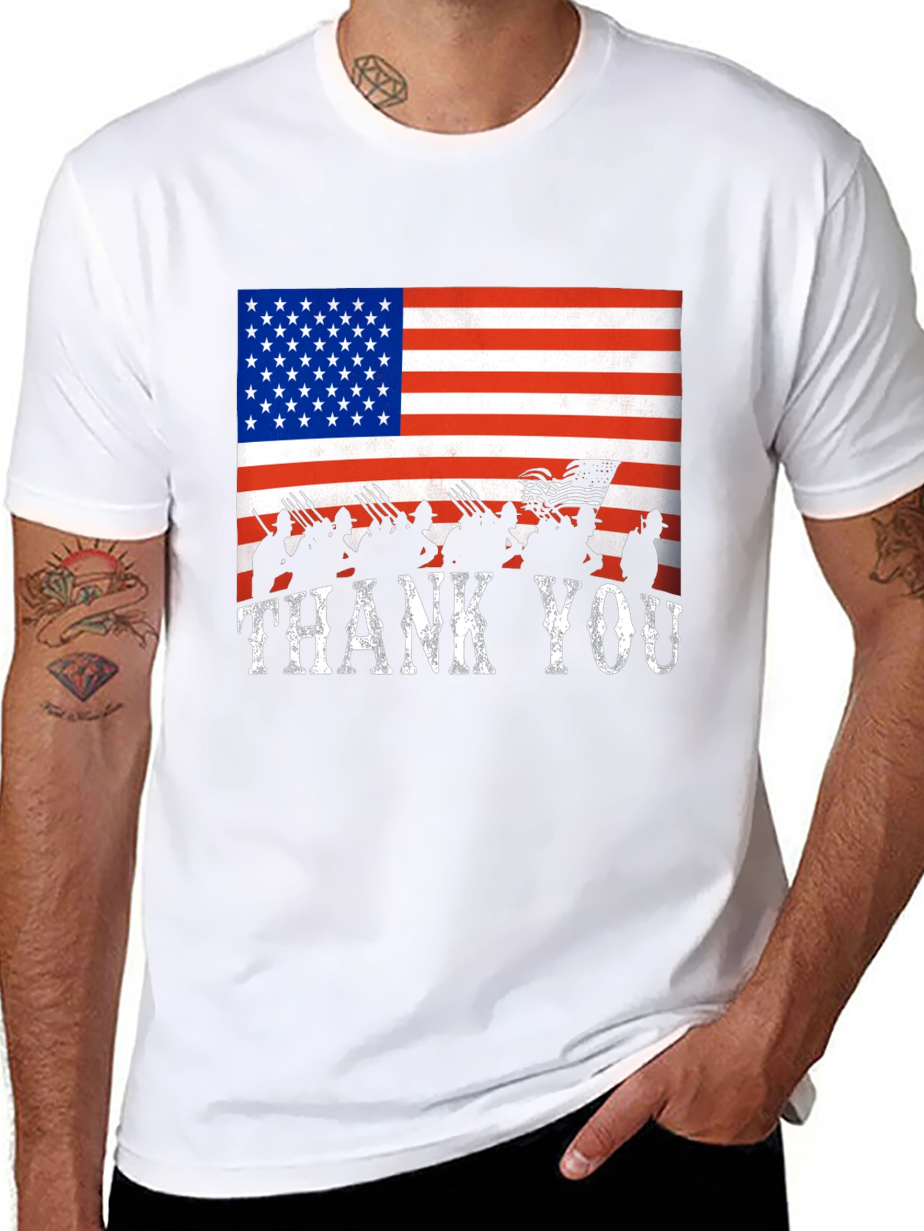 American Flag Thank You T-Shirt