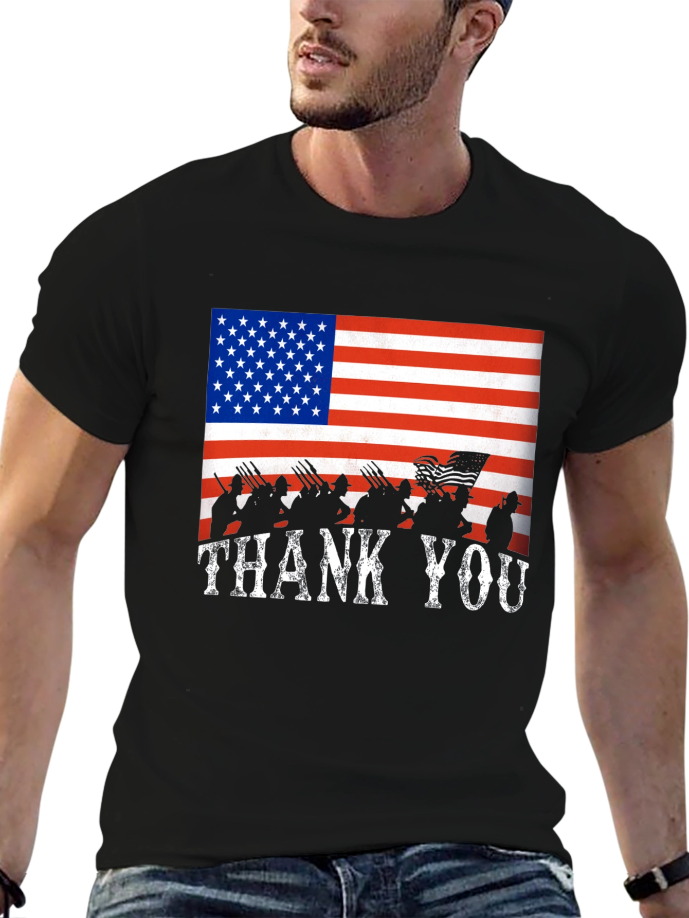 American Flag Thank You T-Shirt