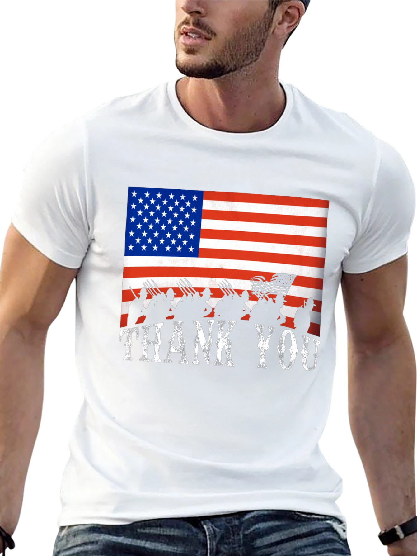 American Flag Thank You T-Shirt
