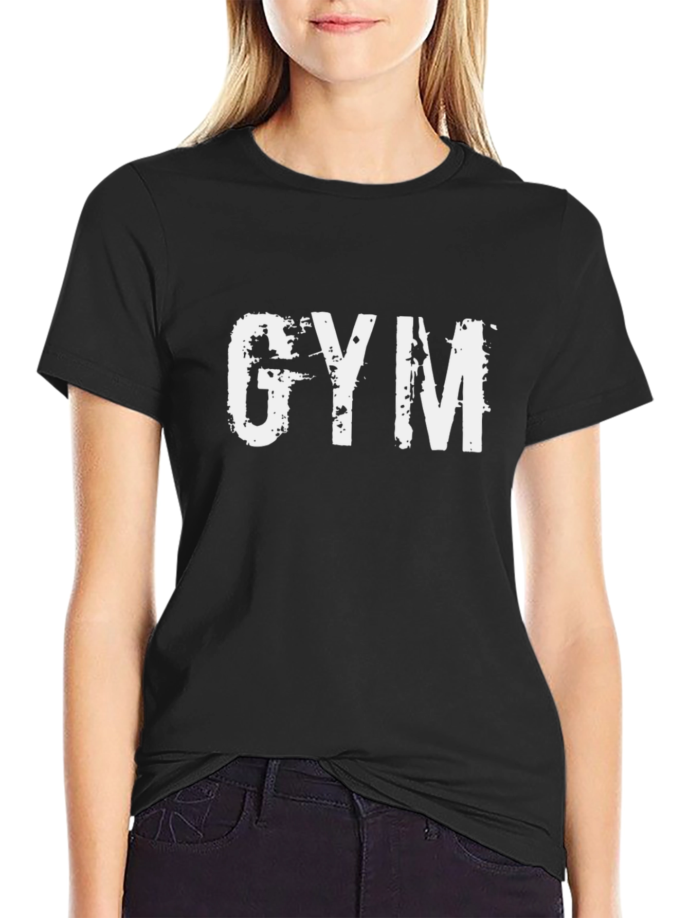 Gym T-Shirt - Distressed Print Workout Apparel