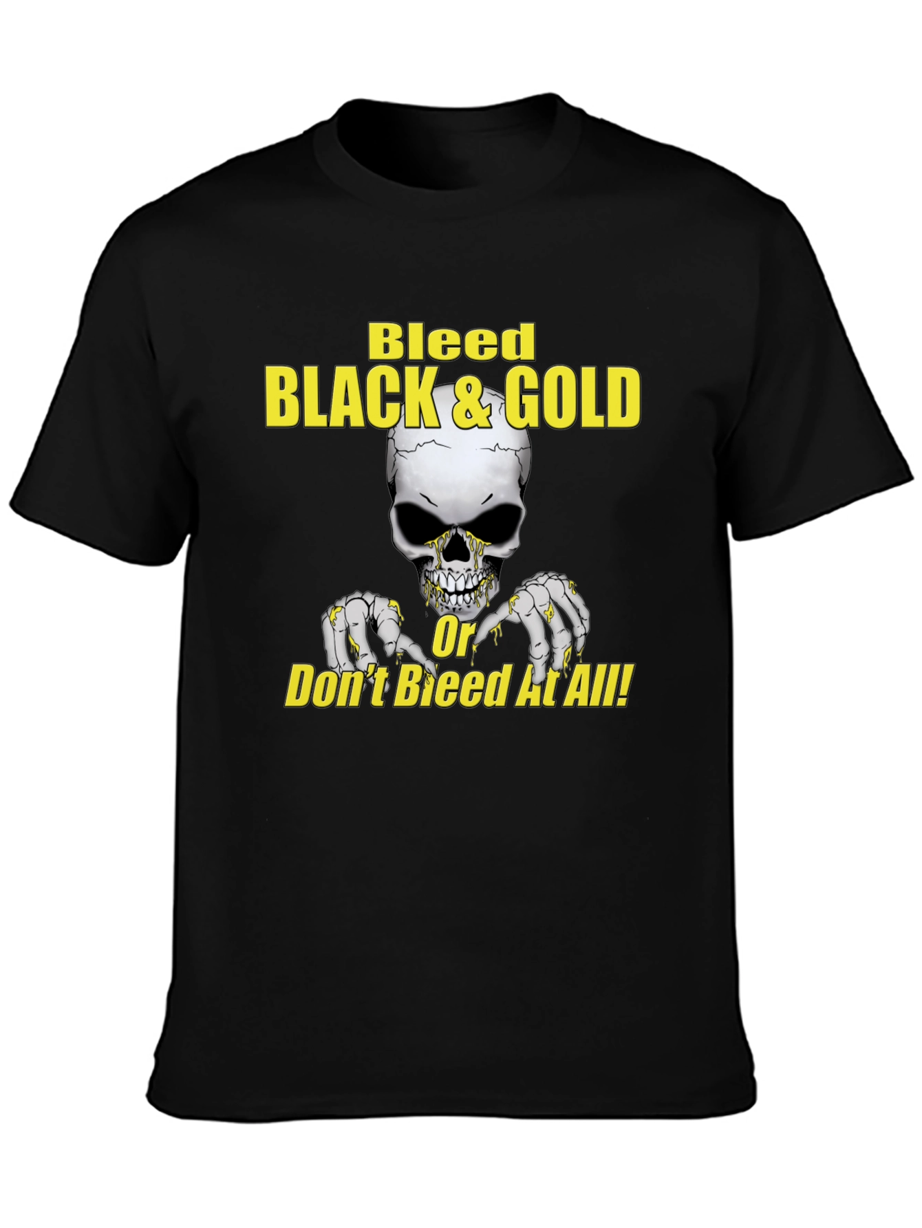 Bleed Black & Gold Skull Graphic Tee