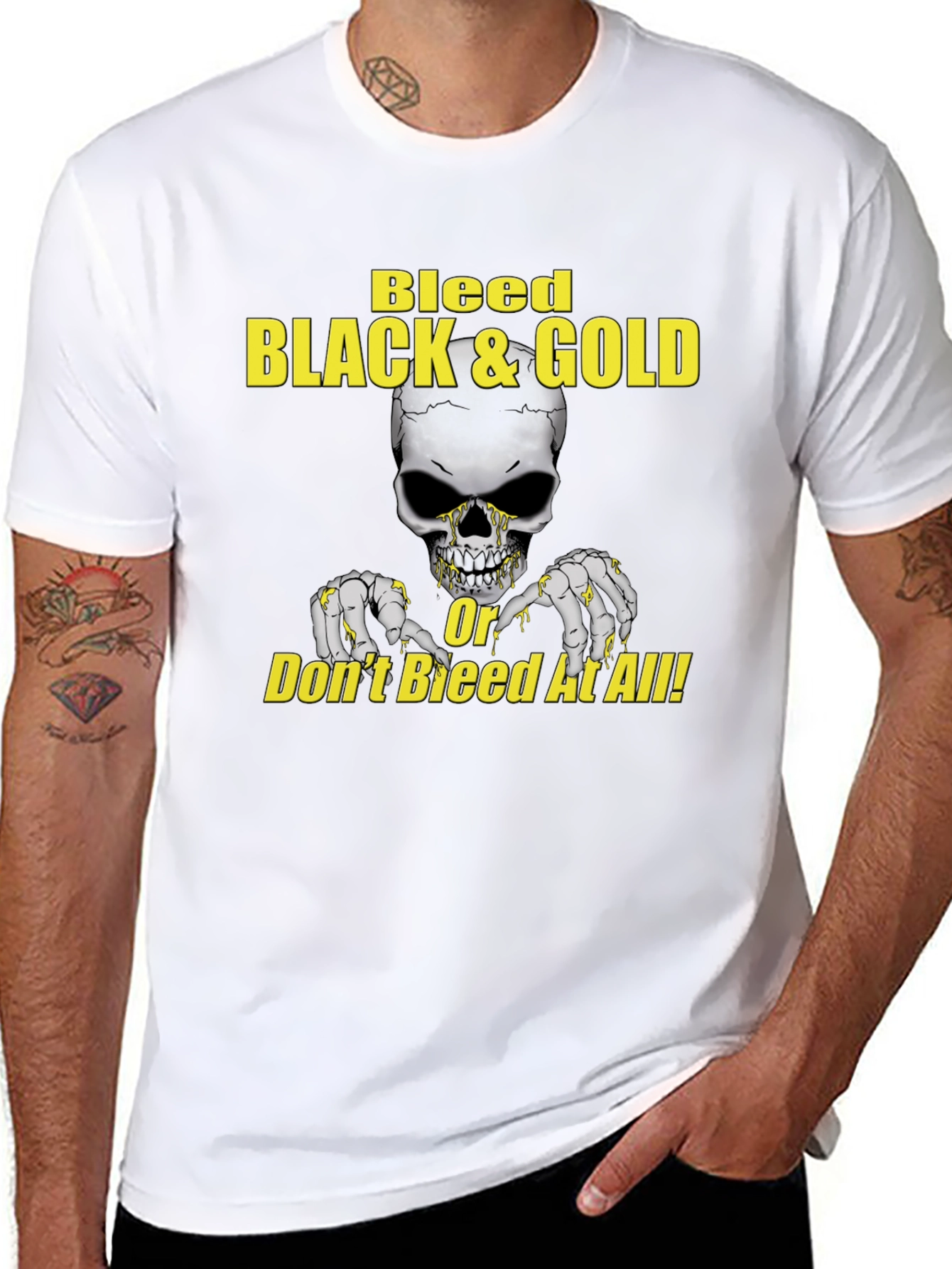 Bleed Black & Gold Skull Graphic Tee