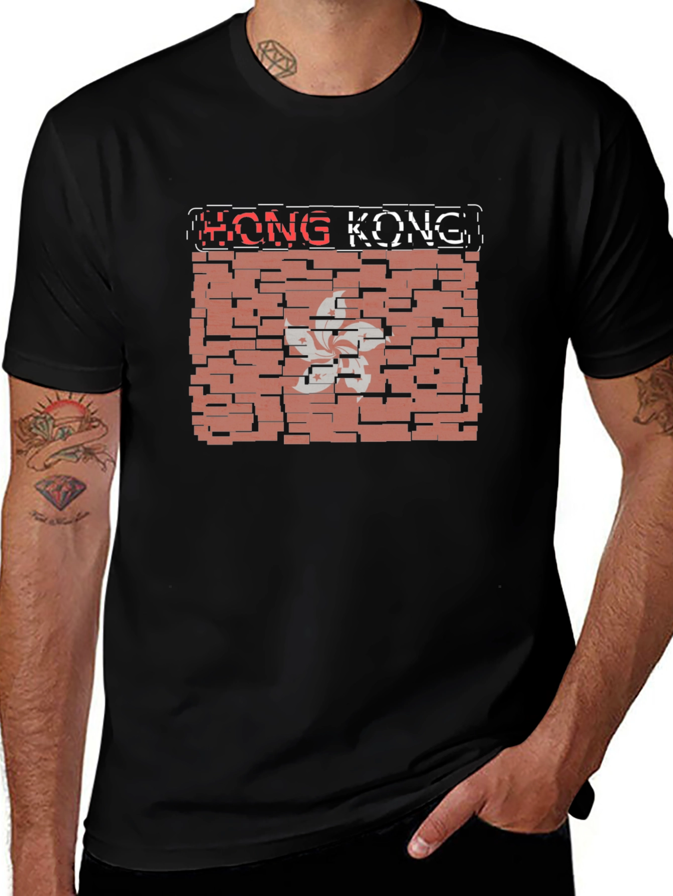 Hong Kong Brick Flag Graphic T-Shirt