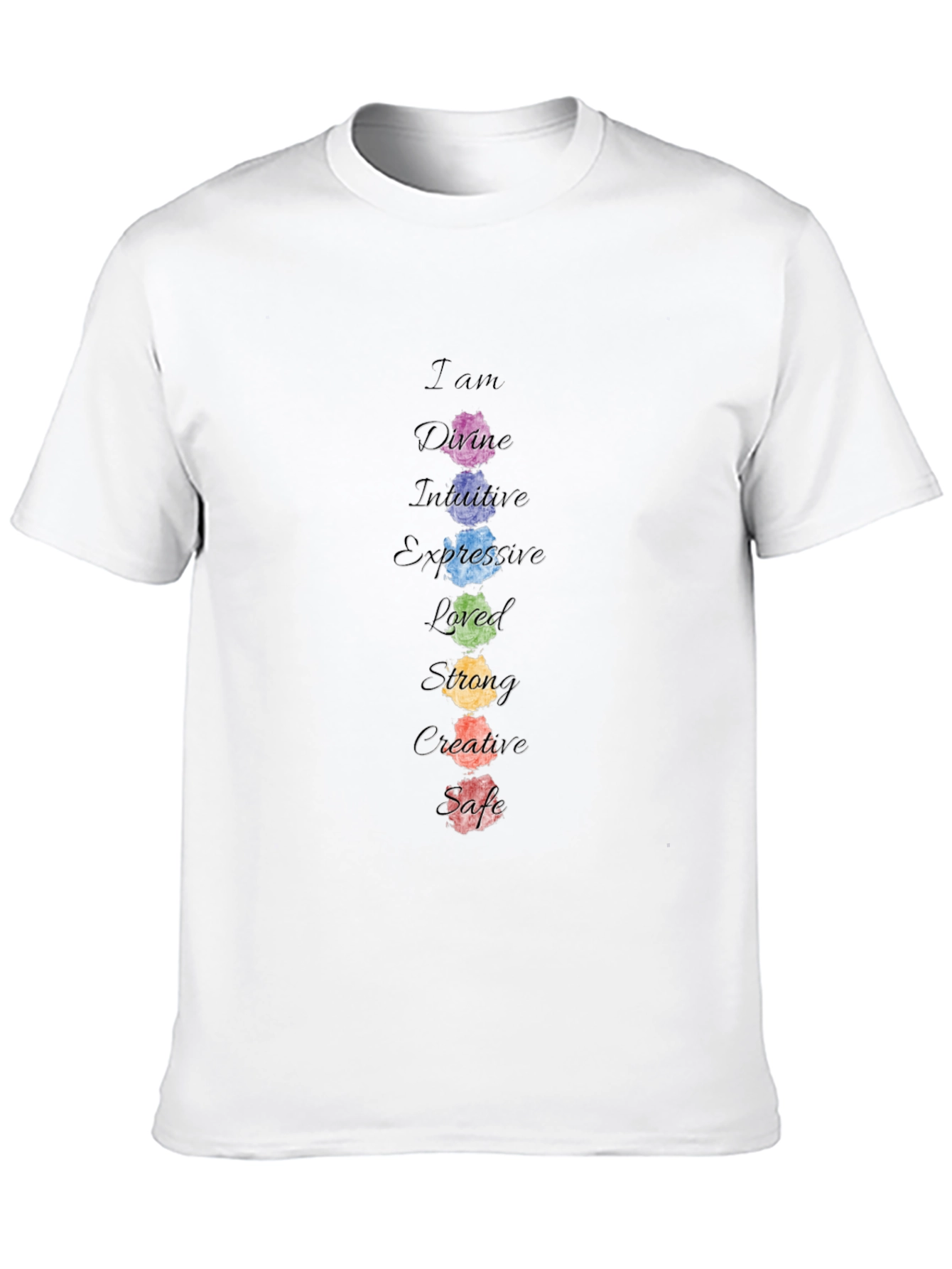 Affirmation Chakra T-Shirt: Divine Intuitive Strong