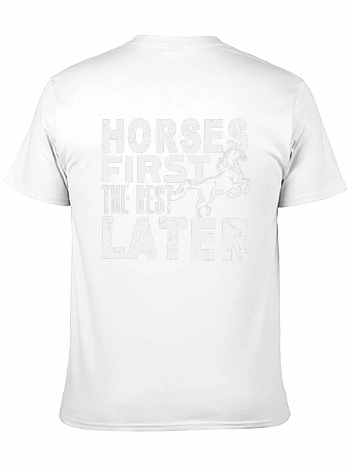 Horses First Mens Black Graphic T-Shirt