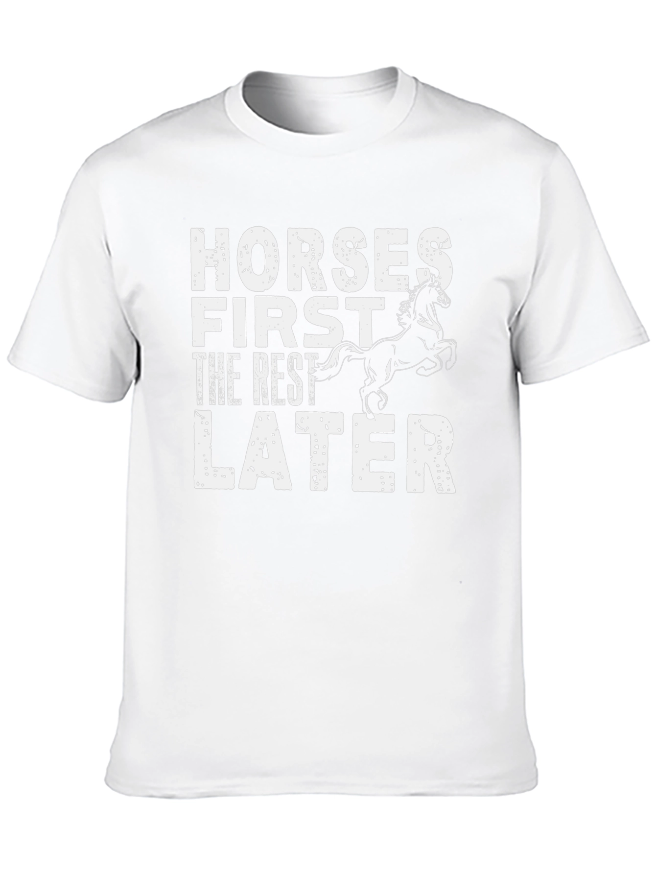 Horses First Mens Black Graphic T-Shirt
