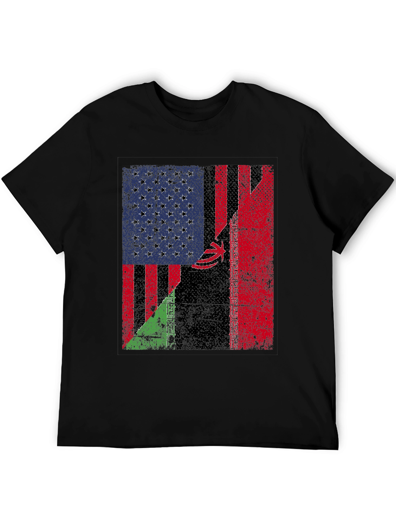 US Iran Flags Graphic T-Shirt