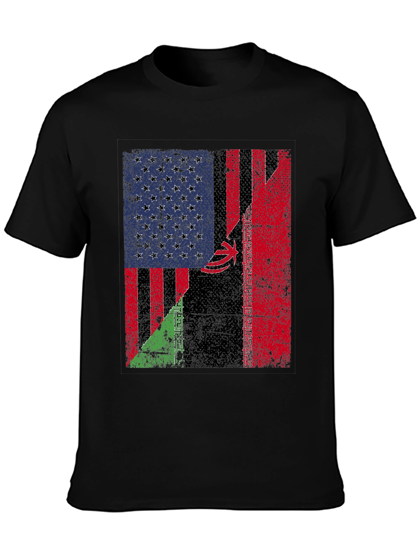 US Iran Flags Graphic T-Shirt