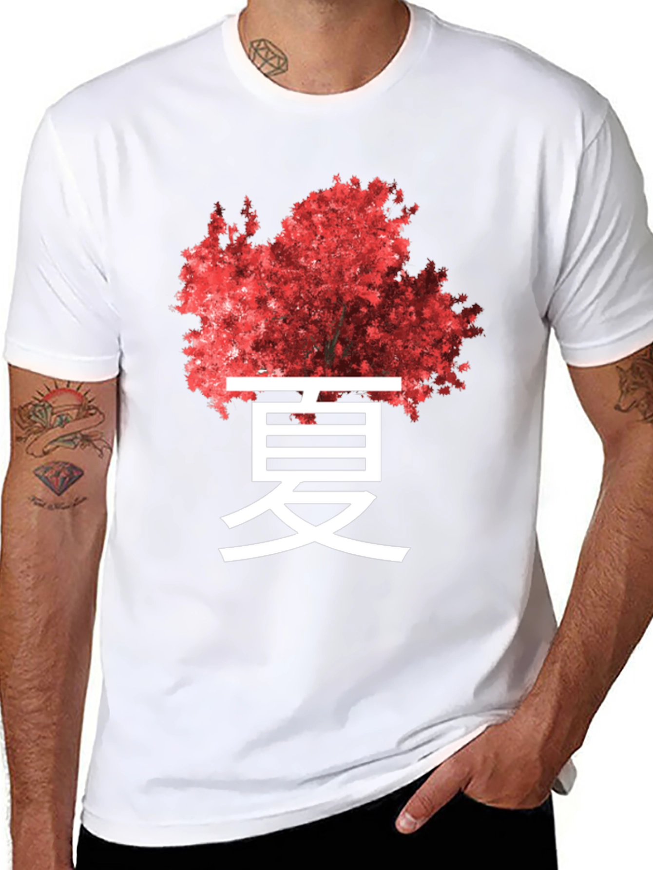 Red Tree Kanji Graphic Tee