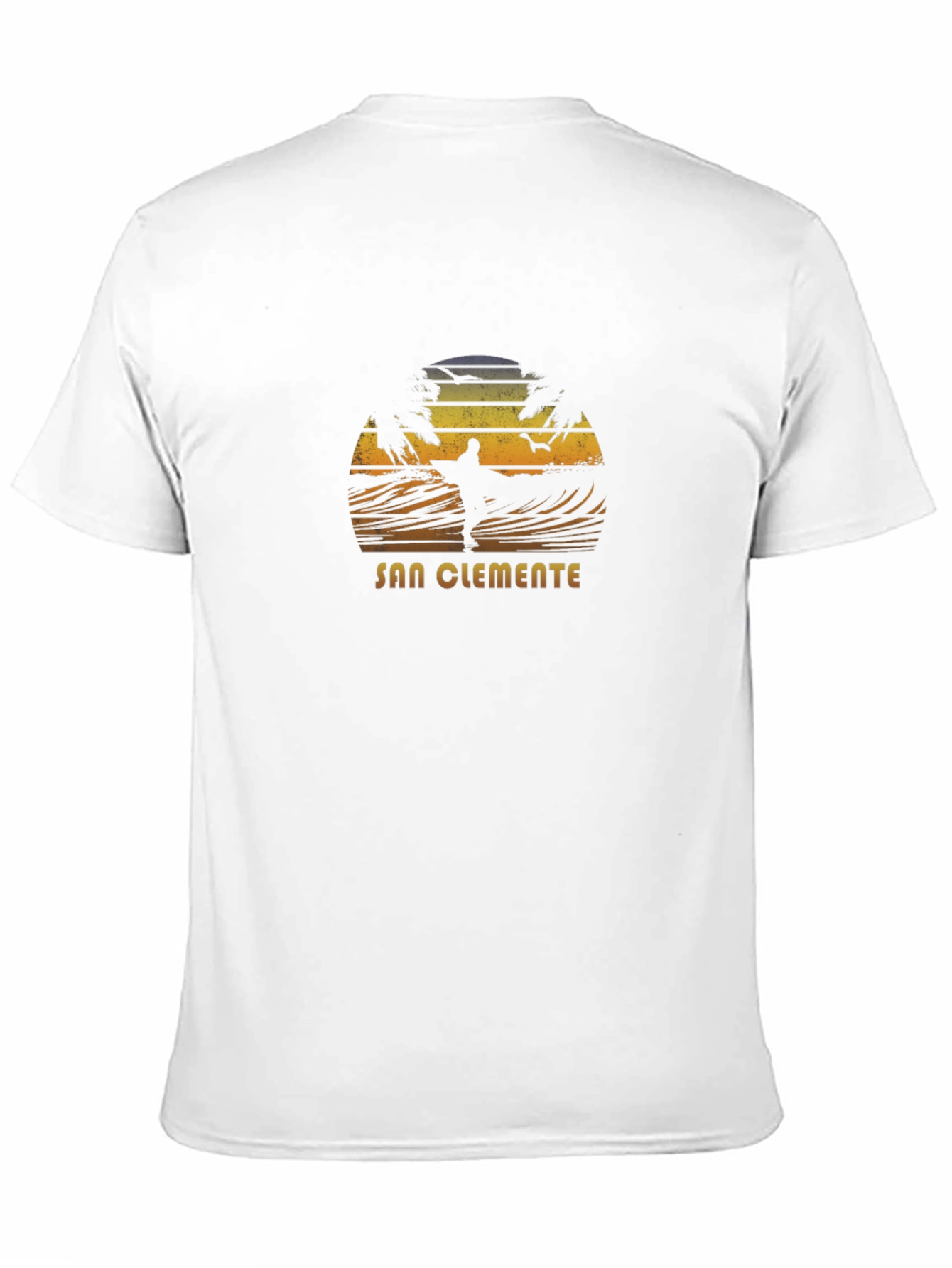 San Clemente Surfer Graphic Tee - Black Cotton Blend
