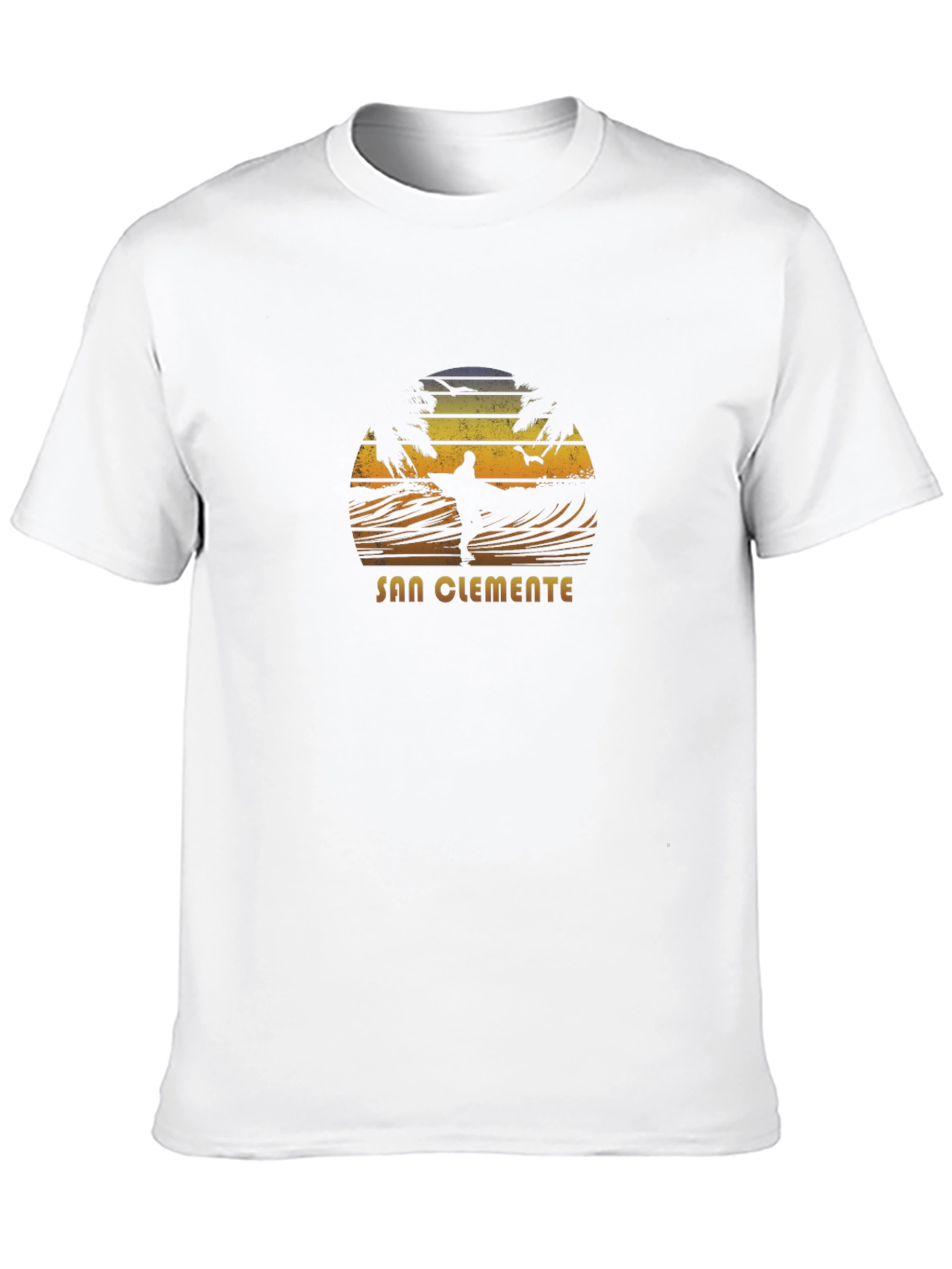San Clemente Surfer Graphic Tee - Black Cotton Blend
