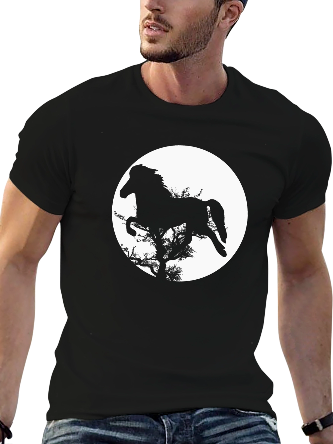 Black Horse Silhouette T-Shirt