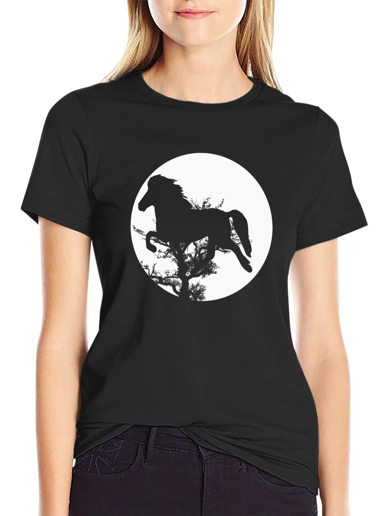 Black Horse Silhouette T-Shirt