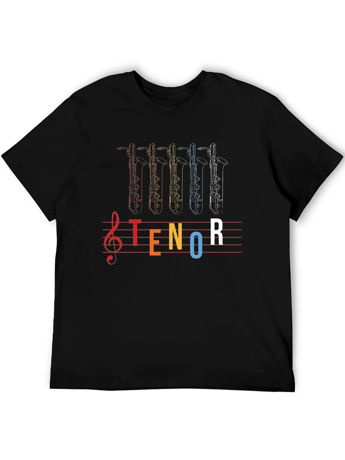 Tenor Saxophone Music T-Shirt - Black