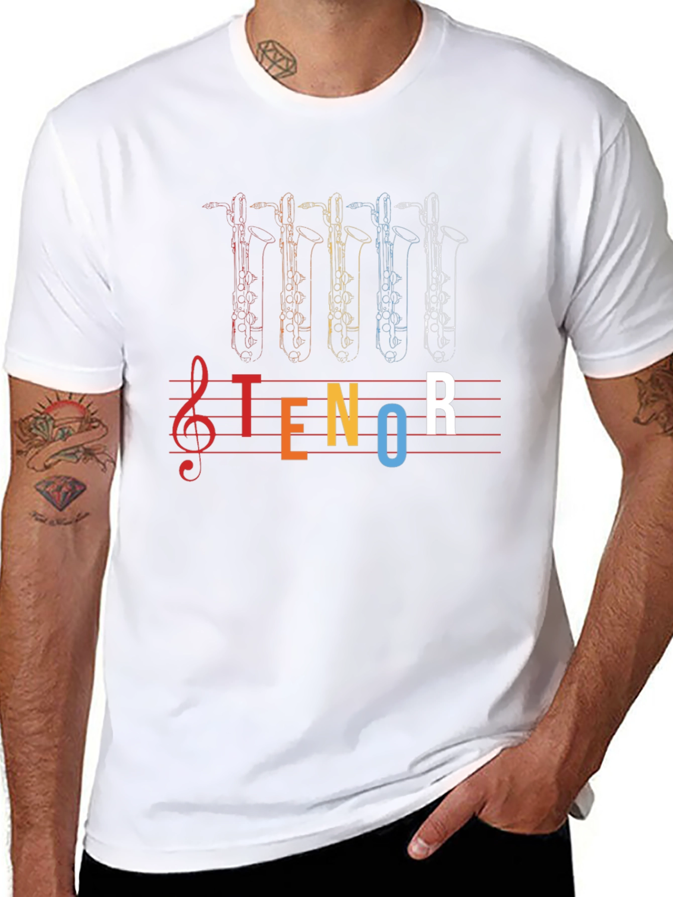 Tenor Saxophone Music T-Shirt - Black
