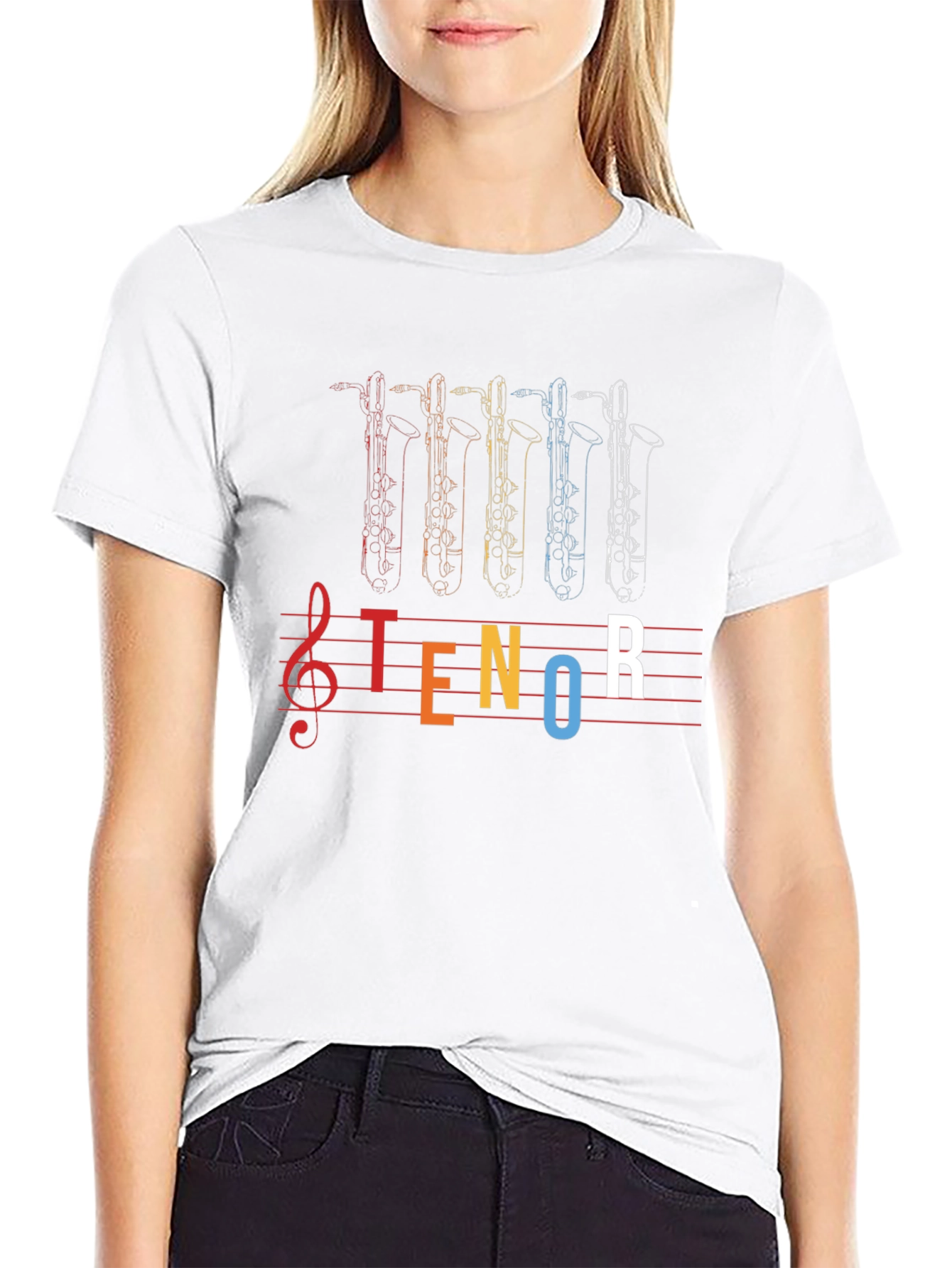 Tenor Saxophone Music T-Shirt - Black