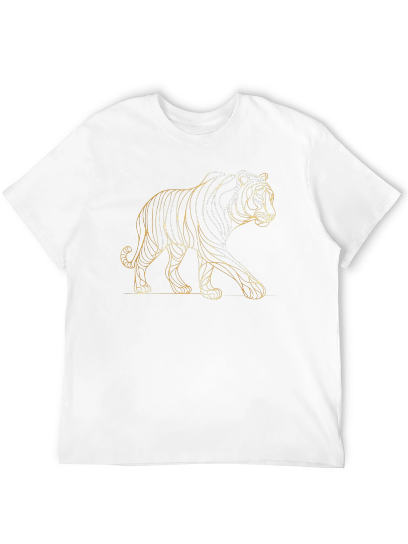 Modern Tiger Line Art Graphic Tee - Black