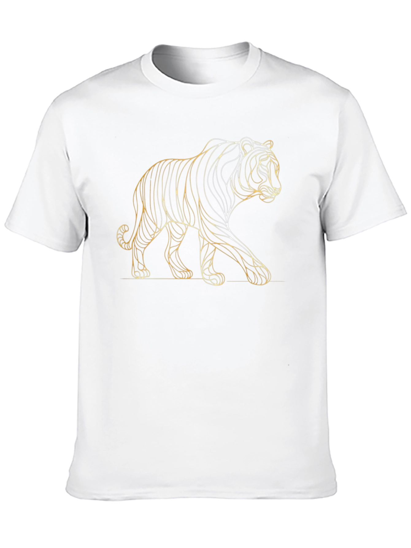 Modern Tiger Line Art Graphic Tee - Black