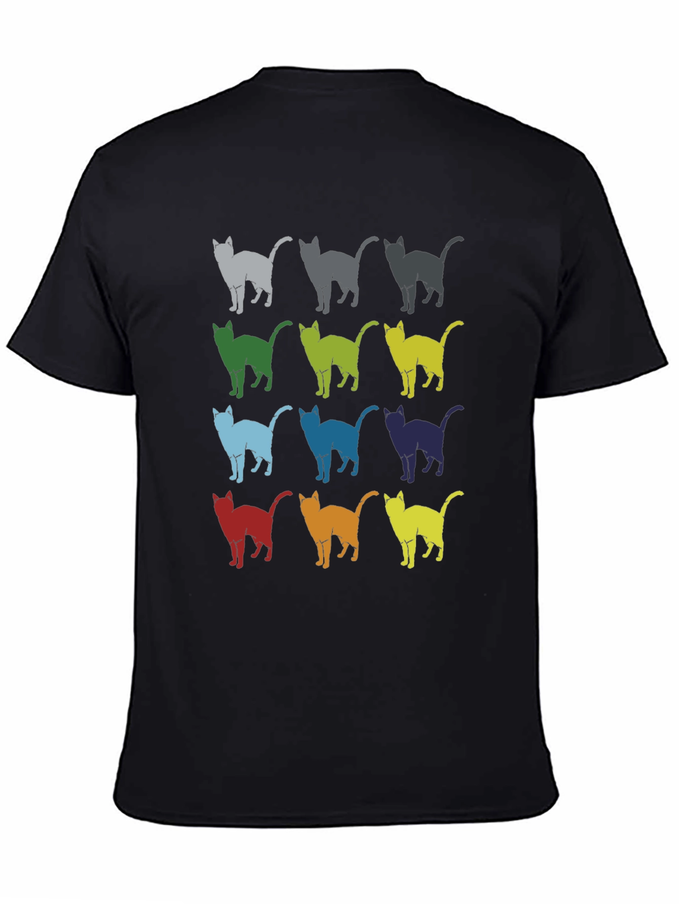 Retro Cat Pattern Graphic T-Shirt