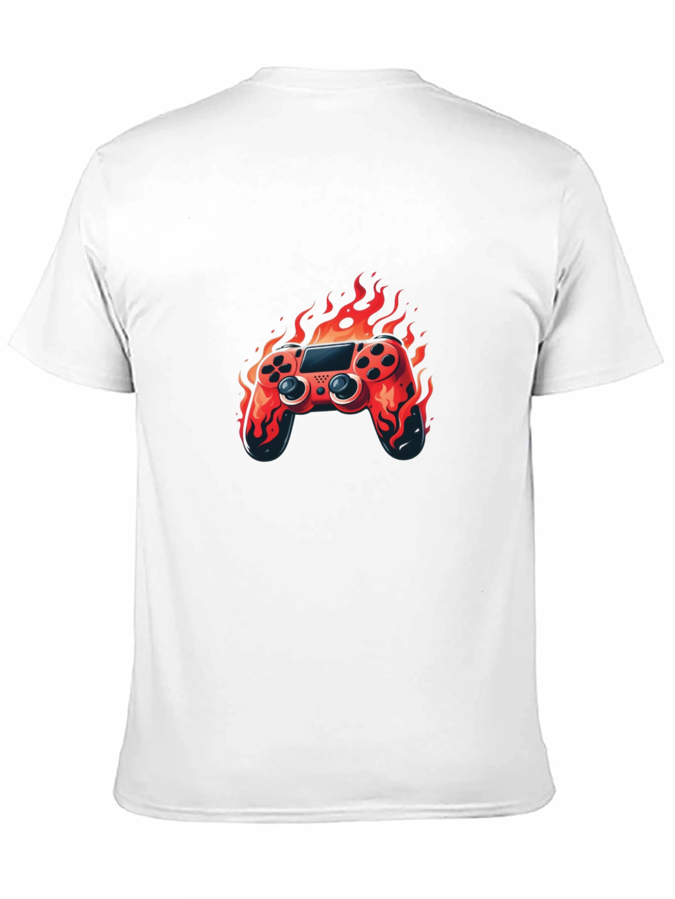 Flaming Game Controller Graphic Tee - Black
