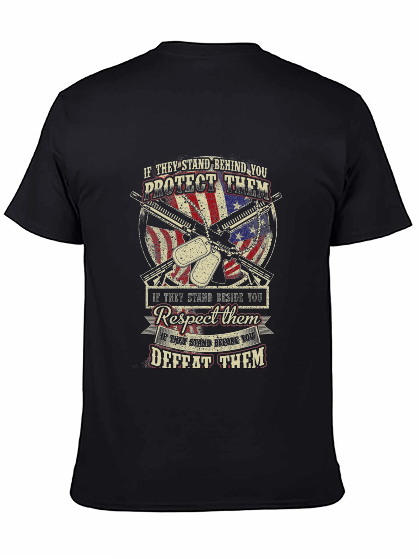 Patriotic T-Shirt: Stand Behind Protect