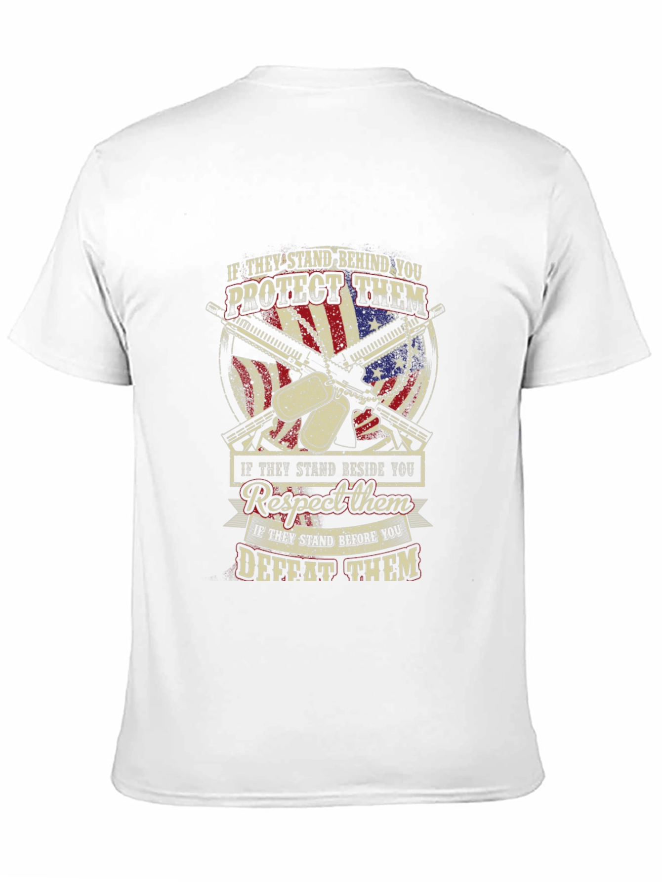 Patriotic T-Shirt: Stand Behind Protect