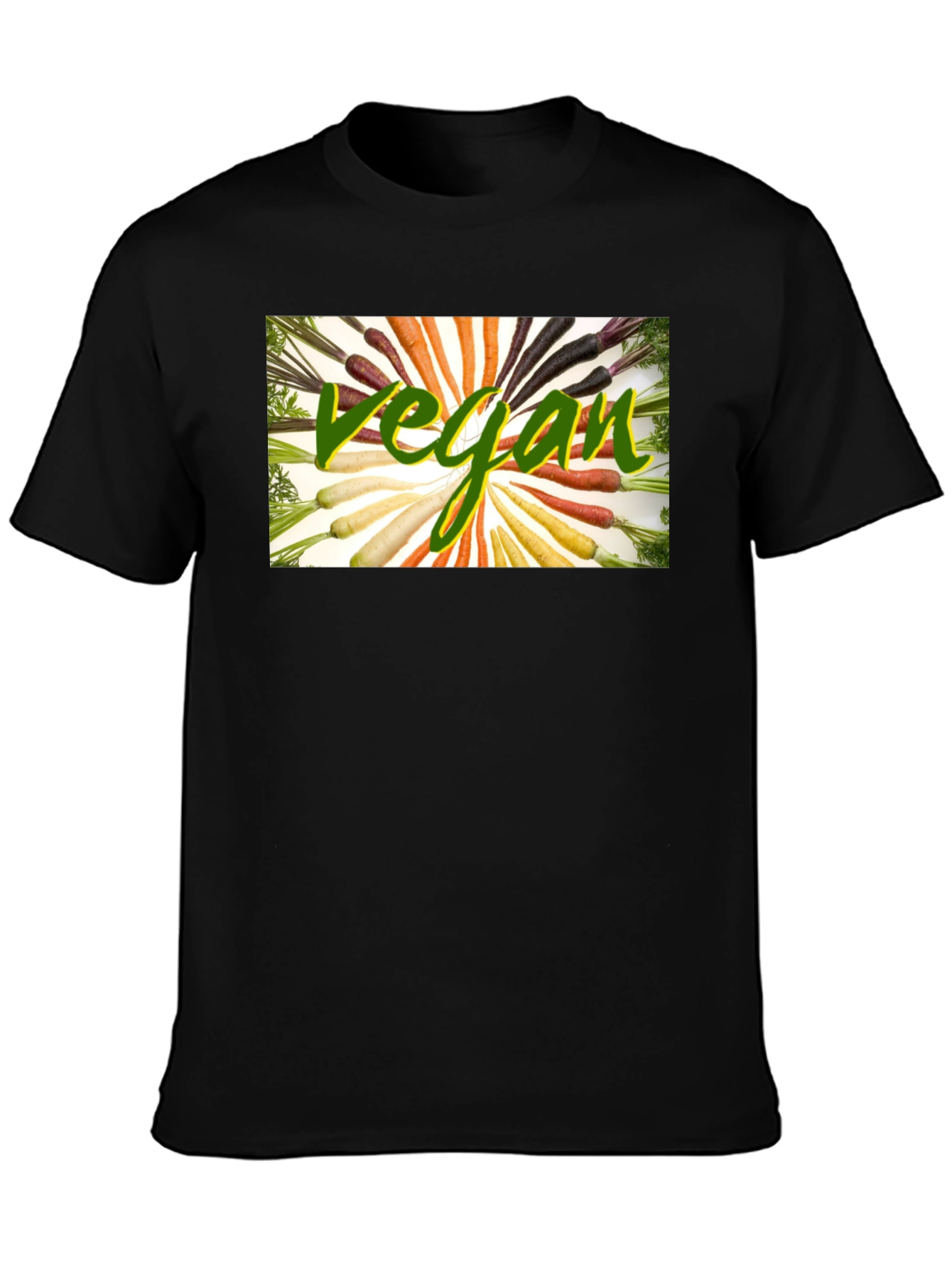 Vegan Carrot T-Shirt - Black Cotton Blend