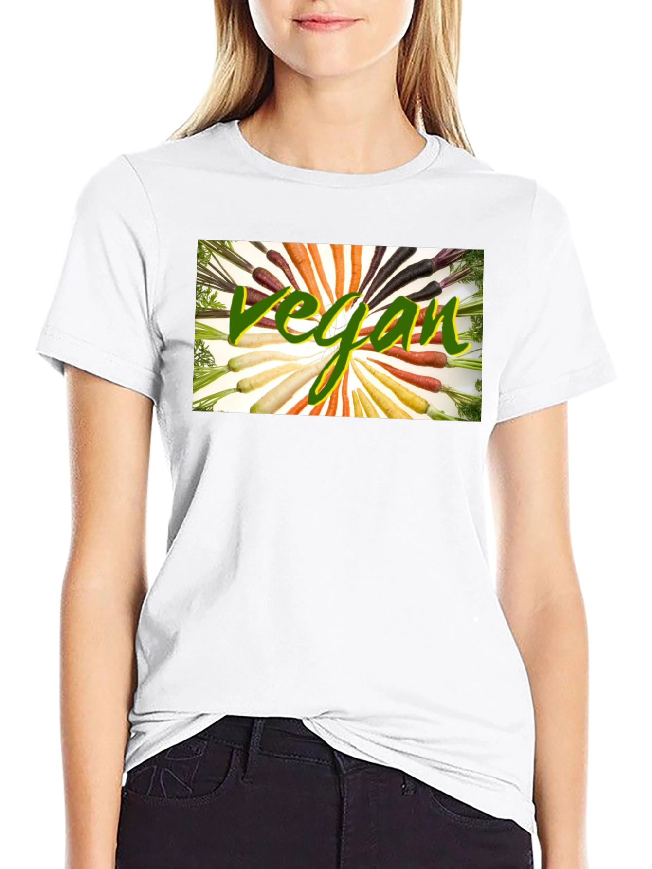 Vegan Carrot T-Shirt - Black Cotton Blend