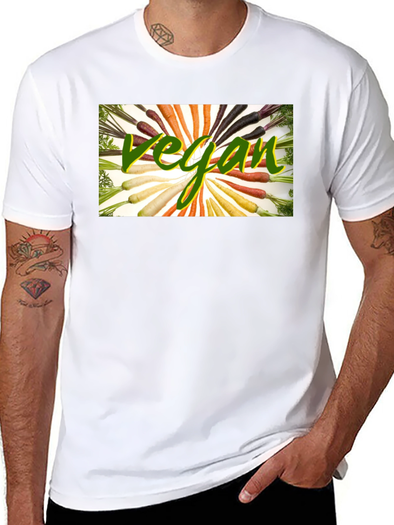 Vegan Carrot T-Shirt - Black Cotton Blend