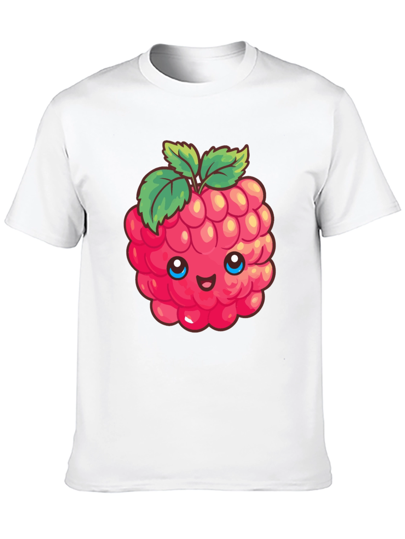Cute Raspberry Graphic Tee - Black Cotton T-Shirt
