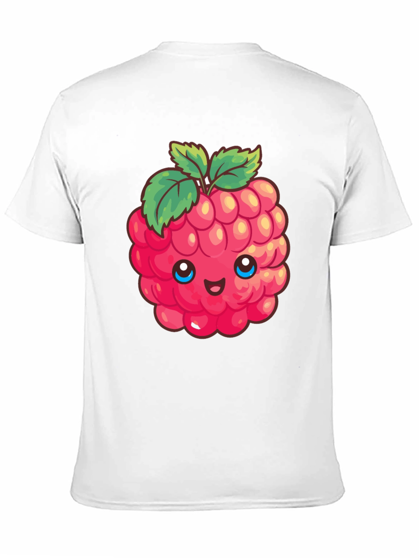Cute Raspberry Graphic Tee - Black Cotton T-Shirt