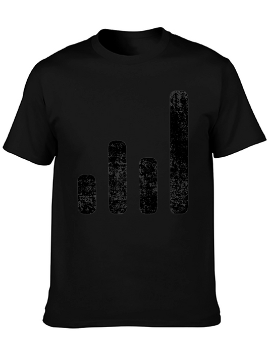 Modern Black Graphic Tee - Minimalist Bar Design