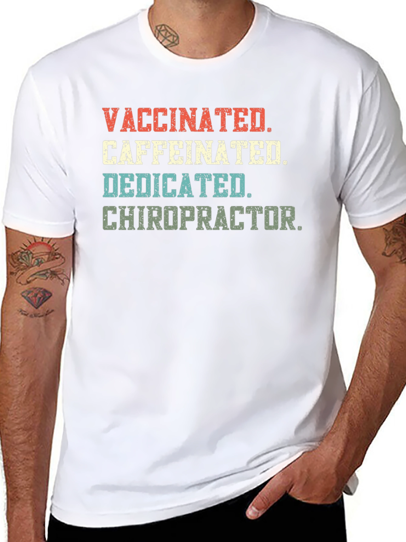 Vaccinated Caffeinated Dedicated Chiropractor T-Shirt