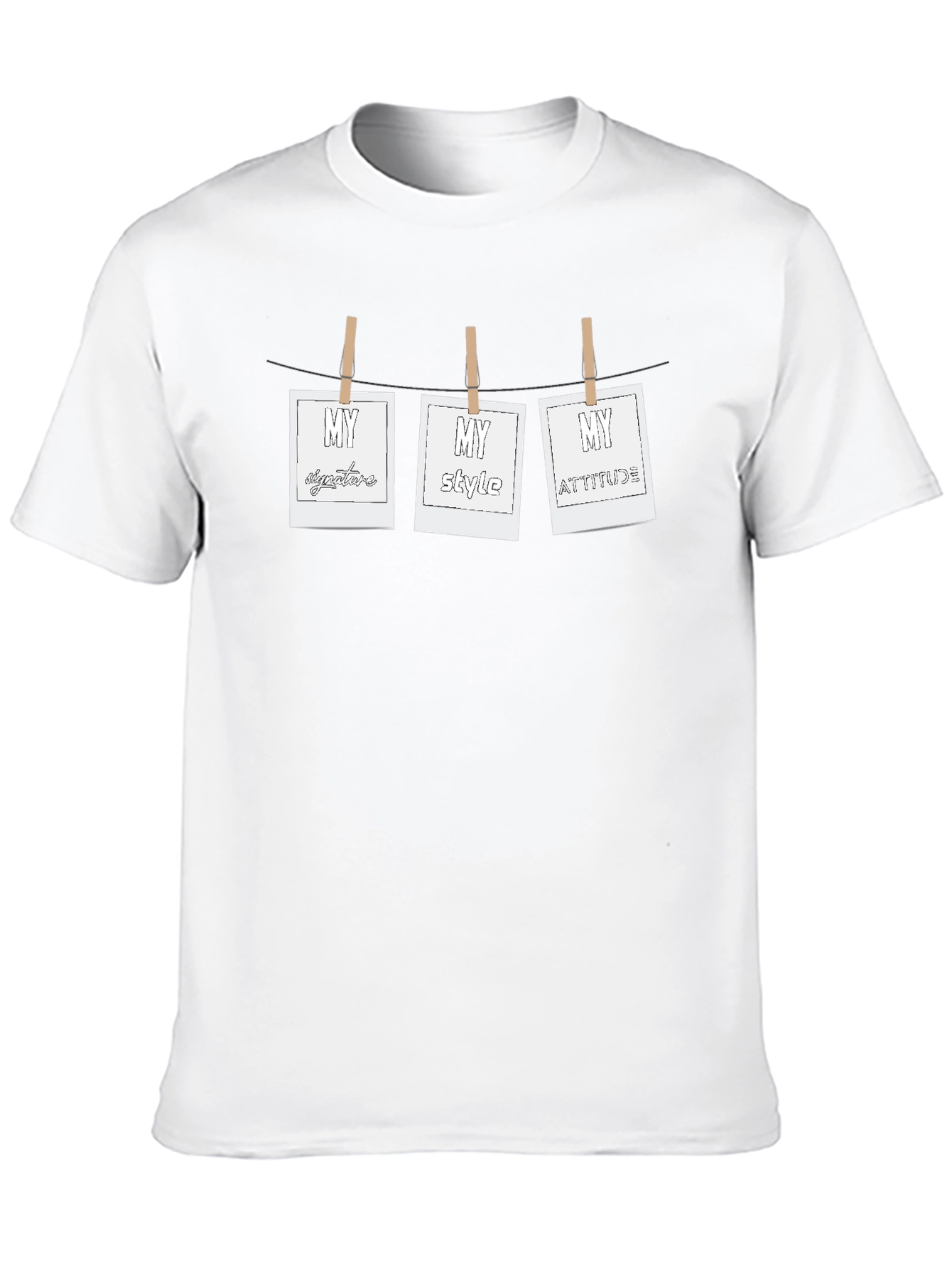 Mens Black T-Shirt with Hanging My Photo Prints